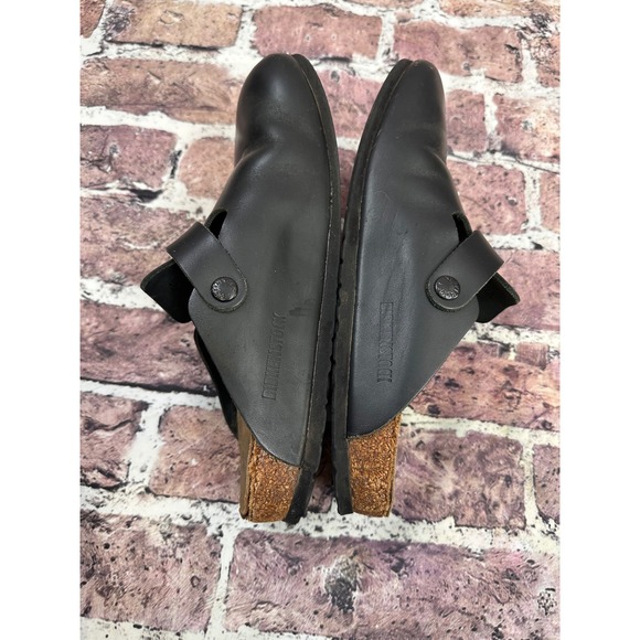 Birkenstock Boston Black Leather Clogs Women's Size EU 40 US 9 Classic Footbed - Picture 6 of 11